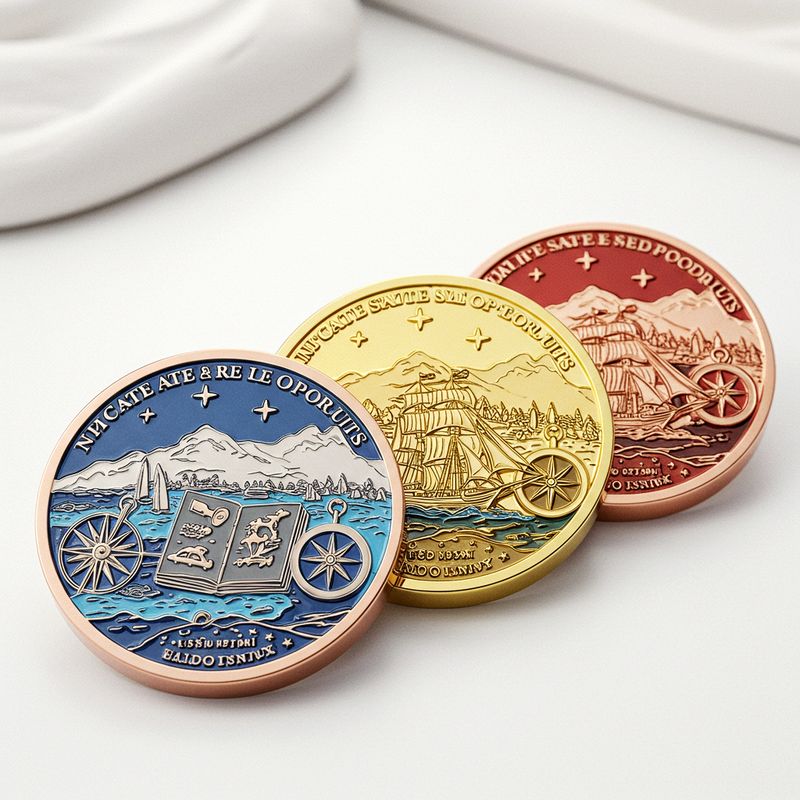 Custom challenge coin design 03, full colour scenic souvenir coins
