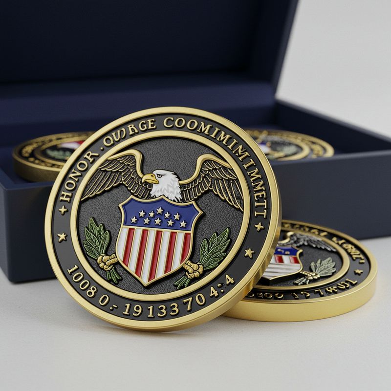 Challenge Coin Design 04 | Eagle Shield Enamel Coin