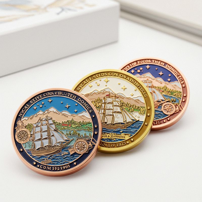Custom challenge coin design 17, tall ship collector coins