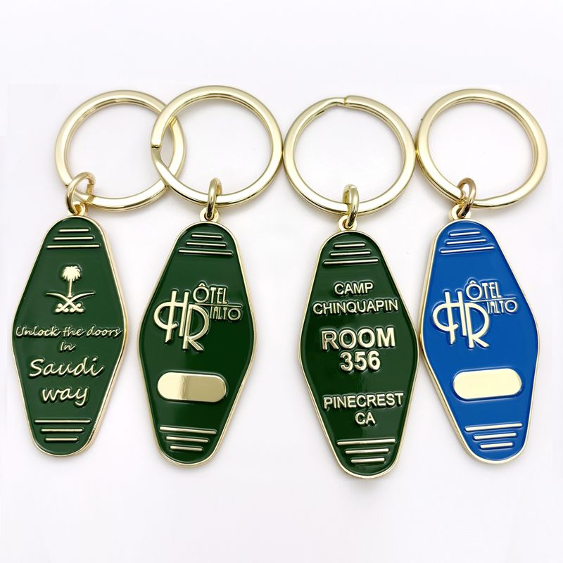 Enamel Keychain Design 06 | Hotel Room Key Fob Style