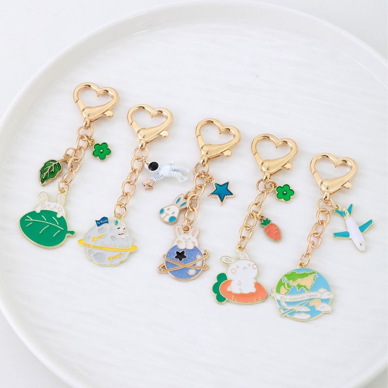 Metal Keyring Design 08 | Planet & Star Charm Keyring