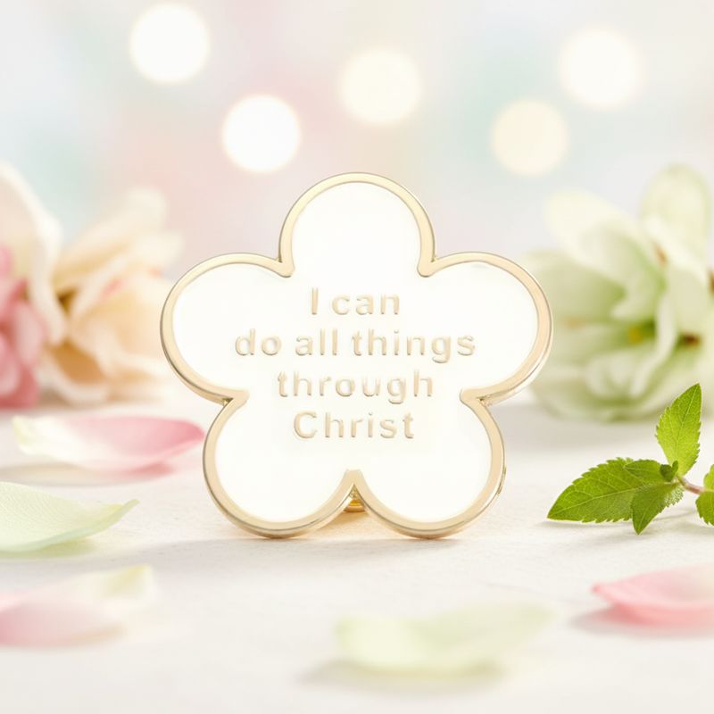 Hard Enamel Pin Design 03 | Faith Quote Gift Badge