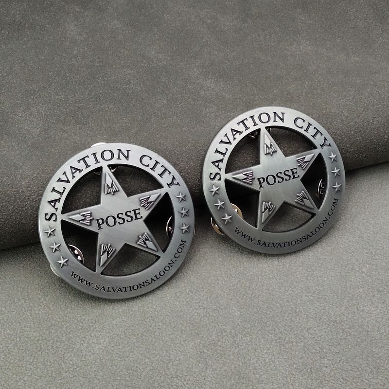 Custom Lapel Pin Design 04 | Star Badge in Antique Silver