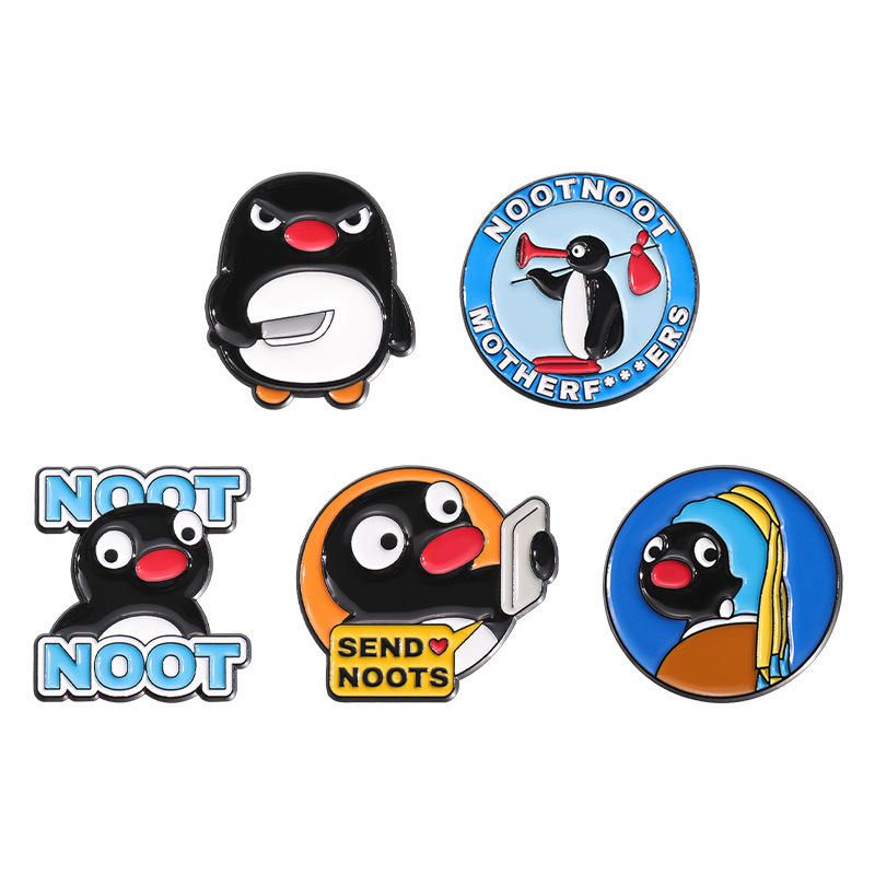 Soft Enamel Lapel Pin Design 07 | Funny Penguin Meme Pin