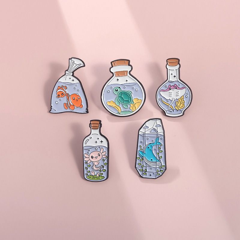 Custom enamel pin design 13, pastel potion bottle shaped pins