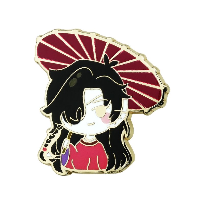 Custom enamel pin design 26, anime girl pin with red parasol