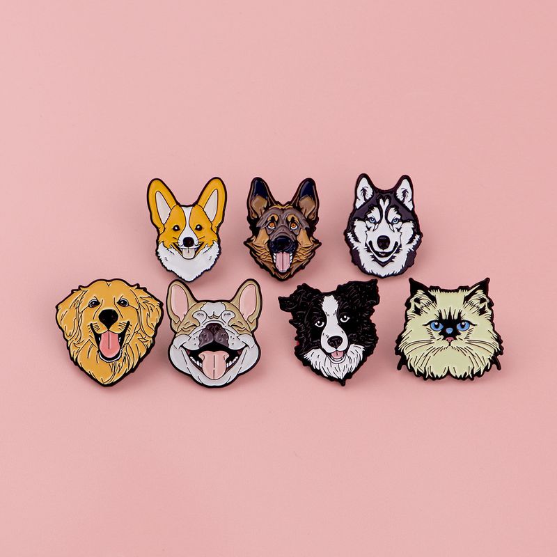 Custom enamel pin design 28, dog breed head pins set