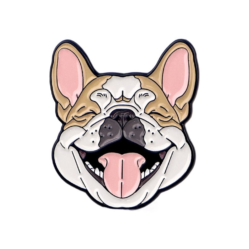 Custom enamel pin design 29, French bulldog face pin